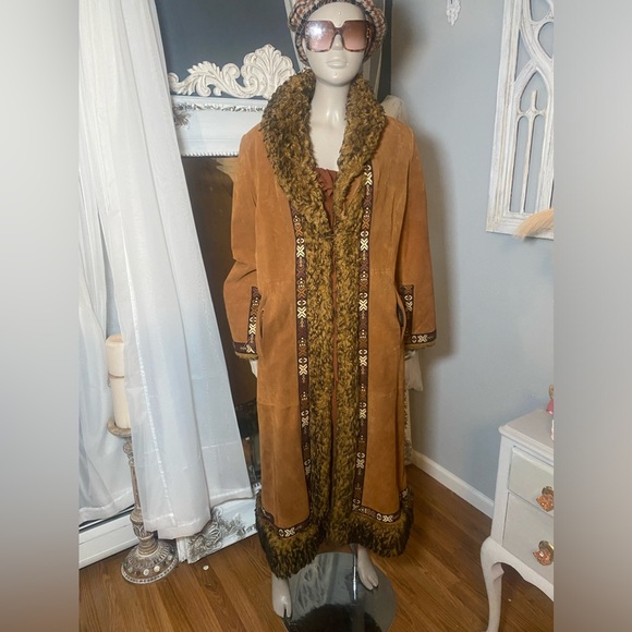Vintage Full length Penny Lane style sheerling boho 1970s - Picture 5 of 10